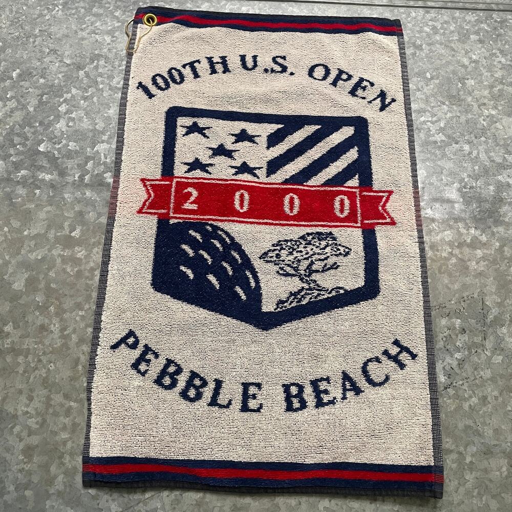 Vintage Pebble Beach 2000 US Open 100th Anniversary Golf Bag Towel Belgium Y2K